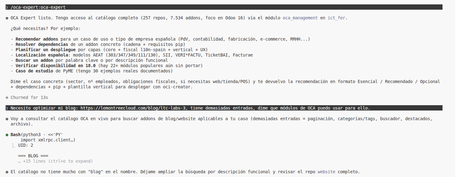 Una sesión de Claude Code optimizando el blog de LTC Labs