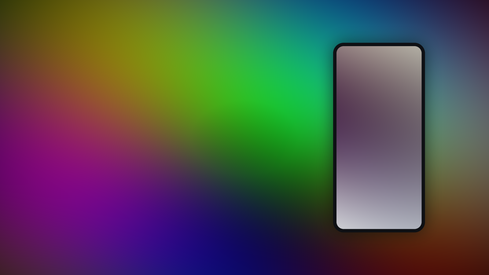 Un mundo a todo color y un teléfono delante de él mostrando la misma escena sin color