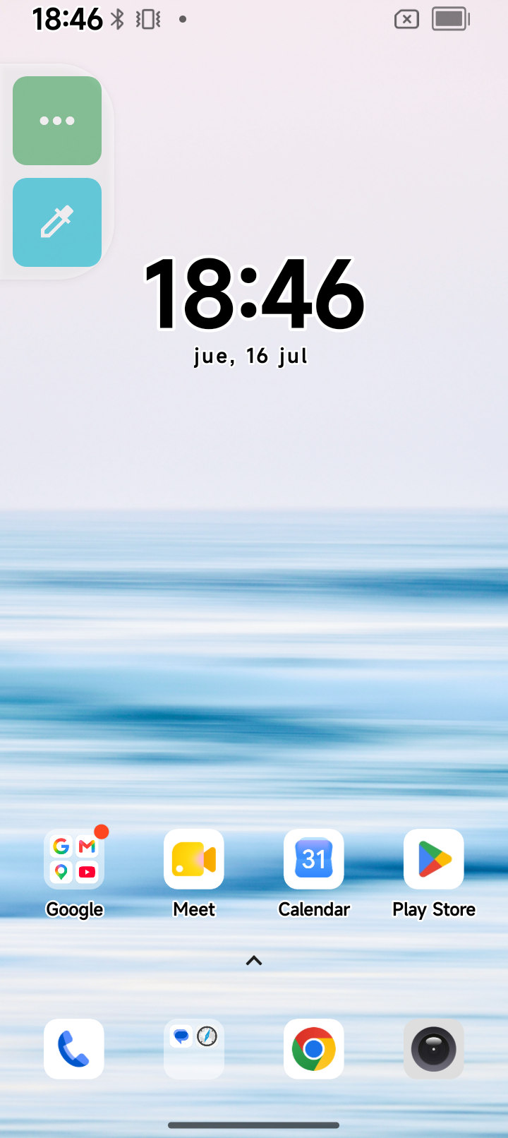 La pantalla de inicio del BV6200 Plus a todo color, con los dos filtros de accesibilidad desactivados